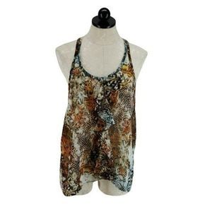 Zenana Boho Large festival‎ feather sleeveless Boho tank top